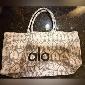 ALO Yoga Grey & White Tie-Dye Tote